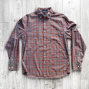 GAP Men’s Slim Fitted Button Up Shirt Size M Red White Blue 100% Cotton Vtg Y2k